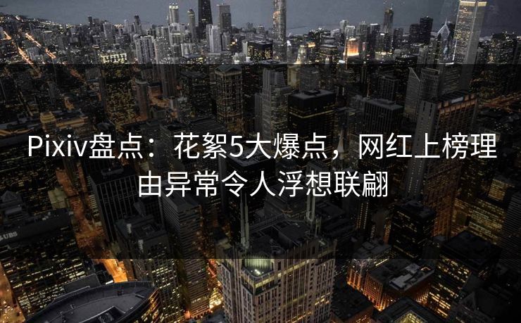 Pixiv盘点：花絮5大爆点，网红上榜理由异常令人浮想联翩