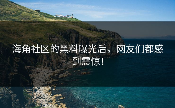 海角社区的黑料曝光后，网友们都感到震惊！
