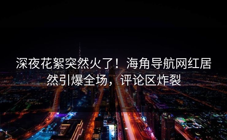 深夜花絮突然火了！海角导航网红居然引爆全场，评论区炸裂